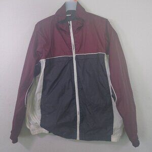 Vintage Cheetah  Jacket Unisex M 80s 90s Colorblock Retro Windbreaker